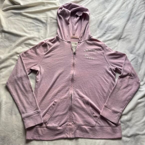 Vintage Y2K pink Abercrombie & Fitch zip up sweatshirt size small - Picture 1 of 6